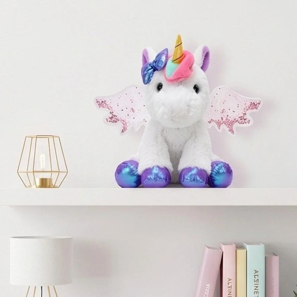 Barbie‎ Unicorn Plush Pegasus Pink Wings Stuffed Animal Toy Does Not Talk